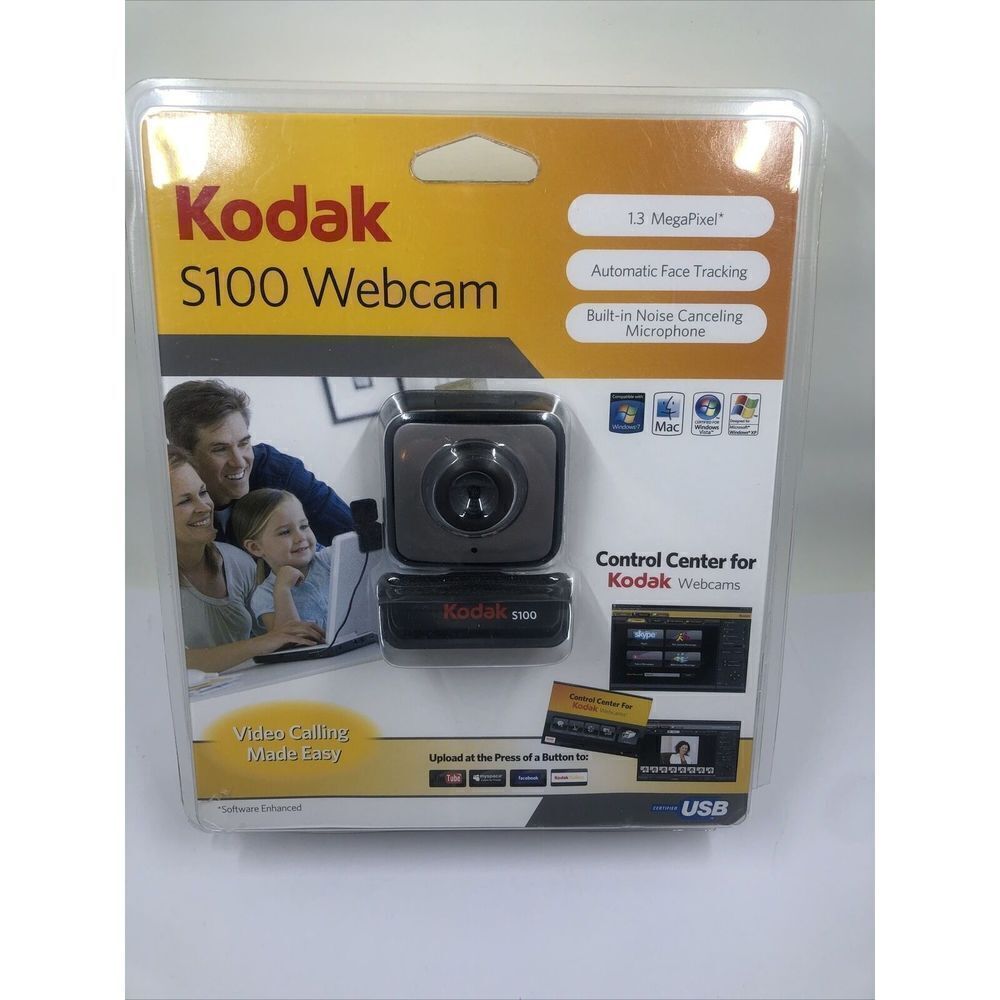Kodak S100 WebCam USB 1.3 Megapixel, Automatic Face Tracking .2010